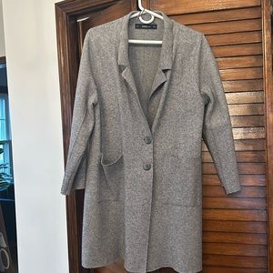 Zara Knit Sweater/Trench - Medium